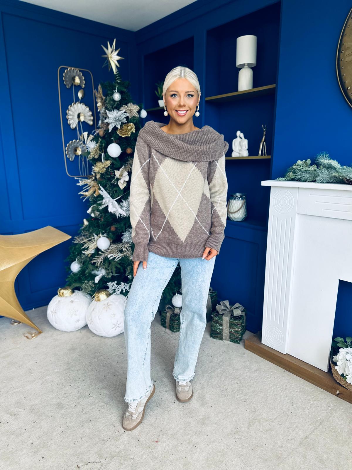 Grace Chunky Knit Jumper Taupe