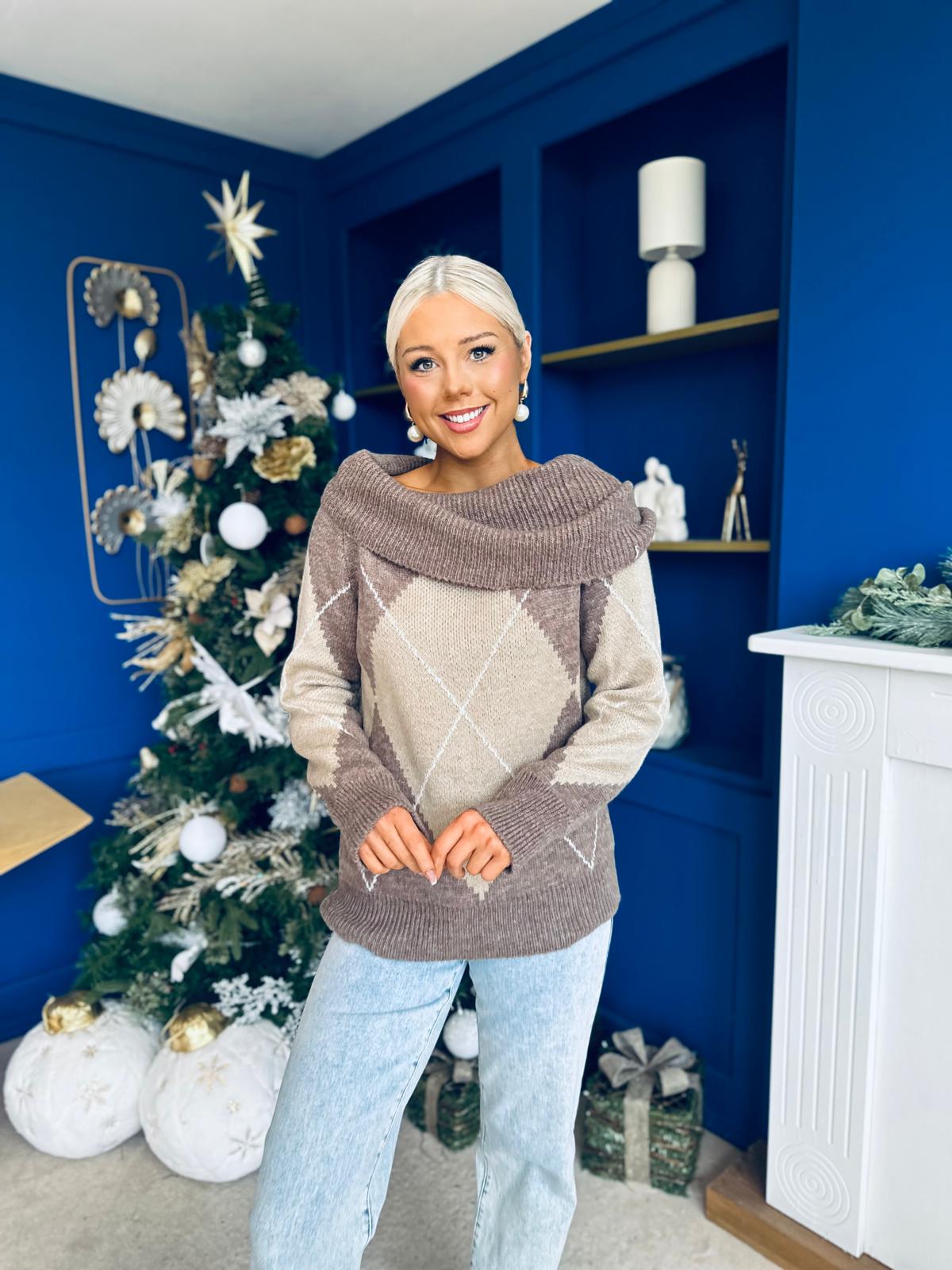 Grace Chunky Knit Jumper Taupe