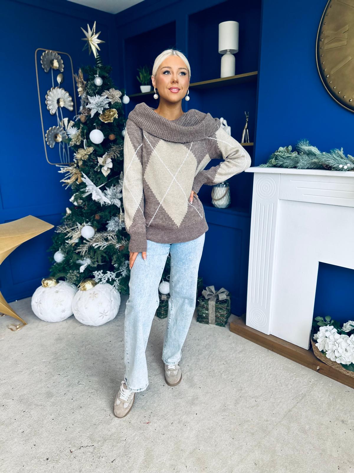 Grace Chunky Knit Jumper Taupe