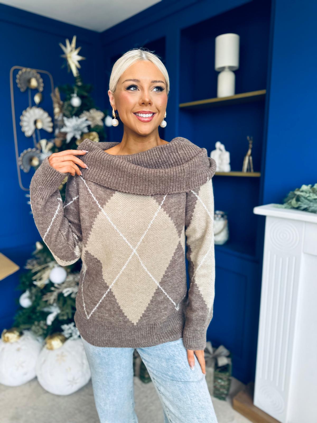 Grace Chunky Knit Jumper Taupe