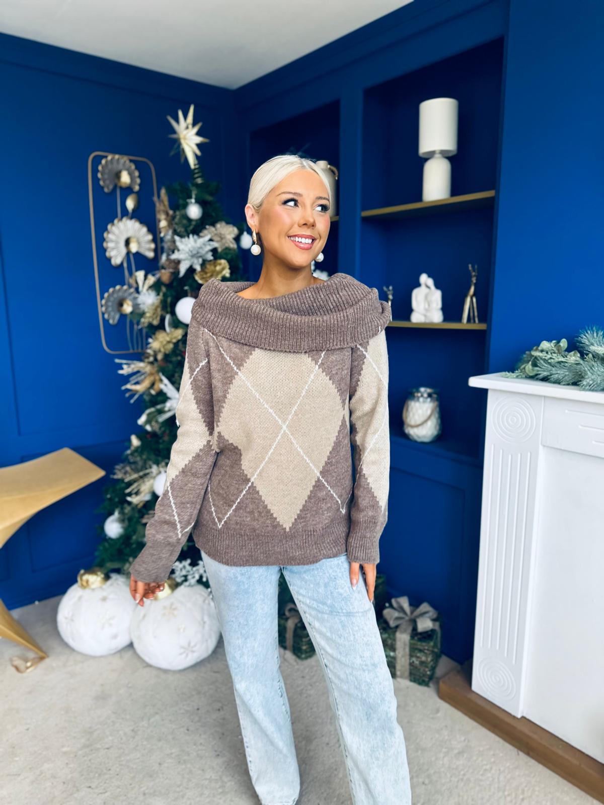 Grace Chunky Knit Jumper Taupe