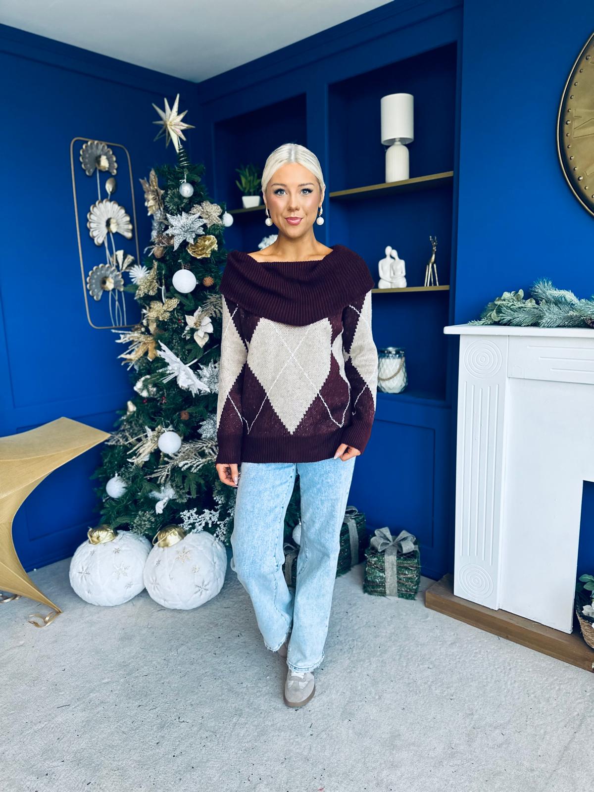 Grace Chunky Knit Jumper Burgundy
