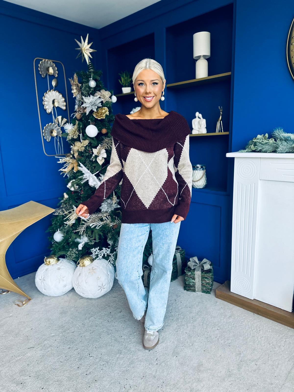 Grace Chunky Knit Jumper Burgundy