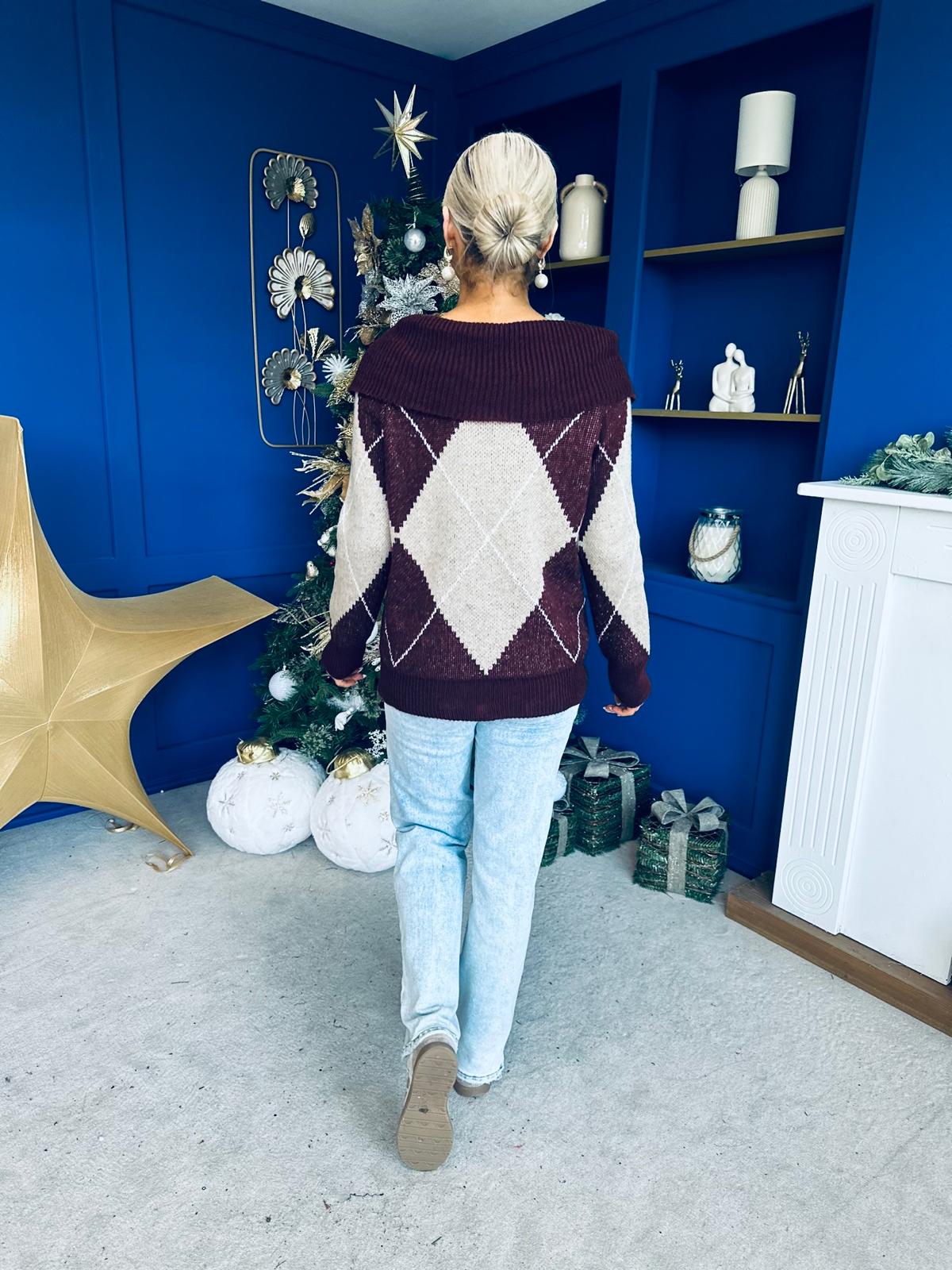 Grace Chunky Knit Jumper Burgundy