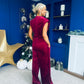 Margot Velvet Top And Trouser Set Wine