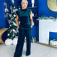Margot Velvet Top And Trouser Set Forest