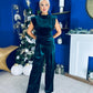 Margot Velvet Top And Trouser Set Forest