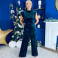 Margot Velvet Top And Trouser Set Forest