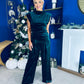 Margot Velvet Top And Trouser Set Forest