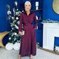 Kira Twist Detail Maxi Shirt Dress Wine Pre Order 9 Dec
