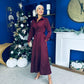 Kira Twist Detail Maxi Shirt Dress Wine Pre Order 9 Dec