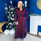 Kira Twist Detail Maxi Shirt Dress Wine Pre Order 9 Dec