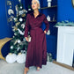 Kira Twist Detail Maxi Shirt Dress Wine Pre Order 9 Dec