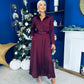 Kira Twist Detail Maxi Shirt Dress Wine Pre Order 9 Dec