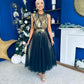 Tracy Detailed Tulle Skirt Black Gold Pre Order 9 Dec