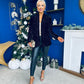 Samantha Full Sequin Blazer Black
