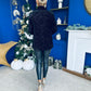 Samantha Full Sequin Blazer Black