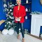 Samantha Full Sequin Blazer Red