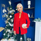 Samantha Full Sequin Blazer Red