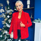 Samantha Full Sequin Blazer Red