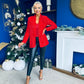 Samantha Full Sequin Blazer Red