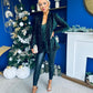 Samantha Full Sequin Blazer Forest