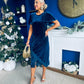 Evie Velvet Top & Skirt Set Navy