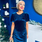 Evie Velvet Top & Skirt Set Navy