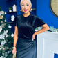 Evie Velvet Top & Skirt Set Black