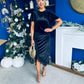 Evie Velvet Top & Skirt Set Black