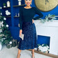 Estelle Sequin Skirt Occasion Dress Navy