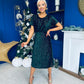 Janette Angel Sleeve Sequin Occasion Dress Forest