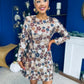 Ciara Floral Sequin Occasion Mini Dress