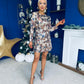 Ciara Floral Sequin Occasion Mini Dress