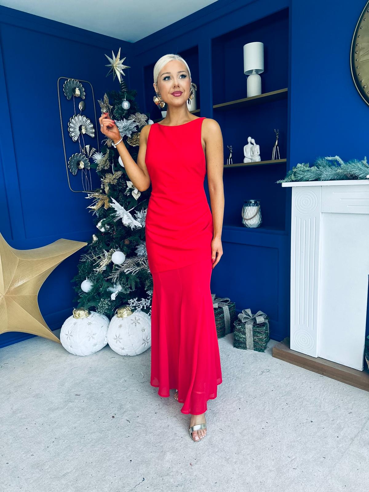 Delilah Detailed Occasion Maxi Dress Red