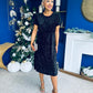 Janette Angel Sleeve Sequin Occasion Dress Black