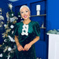 Caoimhe Pearl & Velvet Occasion Dress Forest Pre Order 13 Dec