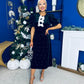 Caoimhe Pearl & Velvet Occasion Dress Black Pre Order 13 Dec