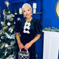 Caoimhe Pearl & Velvet Occasion Dress Black Pre Order 13 Dec