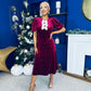 Caoimhe Pearl & Velvet Occasion Dress Wine Pre Order 13 Dec