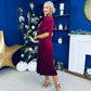 Caoimhe Pearl & Velvet Occasion Dress Wine Pre Order 13 Dec