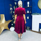 Caoimhe Pearl & Velvet Occasion Dress Wine Pre Order 13 Dec