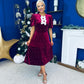 Caoimhe Pearl & Velvet Occasion Dress Wine Pre Order 13 Dec