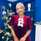 Caoimhe Pearl & Velvet Occasion Dress Wine Pre Order 13 Dec