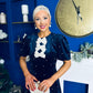 Caoimhe Pearl & Velvet Occasion Dress Navy Pre Order 13 Dec