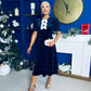 Caoimhe Pearl & Velvet Occasion Dress Navy Pre Order 13 Dec