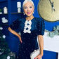 Caoimhe Pearl & Velvet Occasion Dress Navy Pre Order 13 Dec
