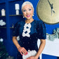 Caoimhe Pearl & Velvet Occasion Dress Navy Pre Order 13 Dec