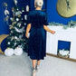 Caoimhe Pearl & Velvet Occasion Dress Navy Pre Order 13 Dec