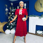 Caoimhe Pearl & Velvet Occasion Dress Red Pre Order 13 Dec